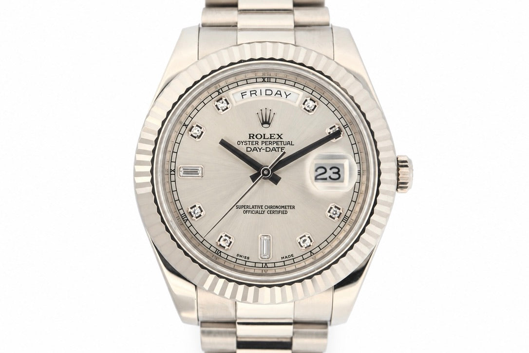 Rolex Day-Date ll White Gold Diamond Dial (2015)