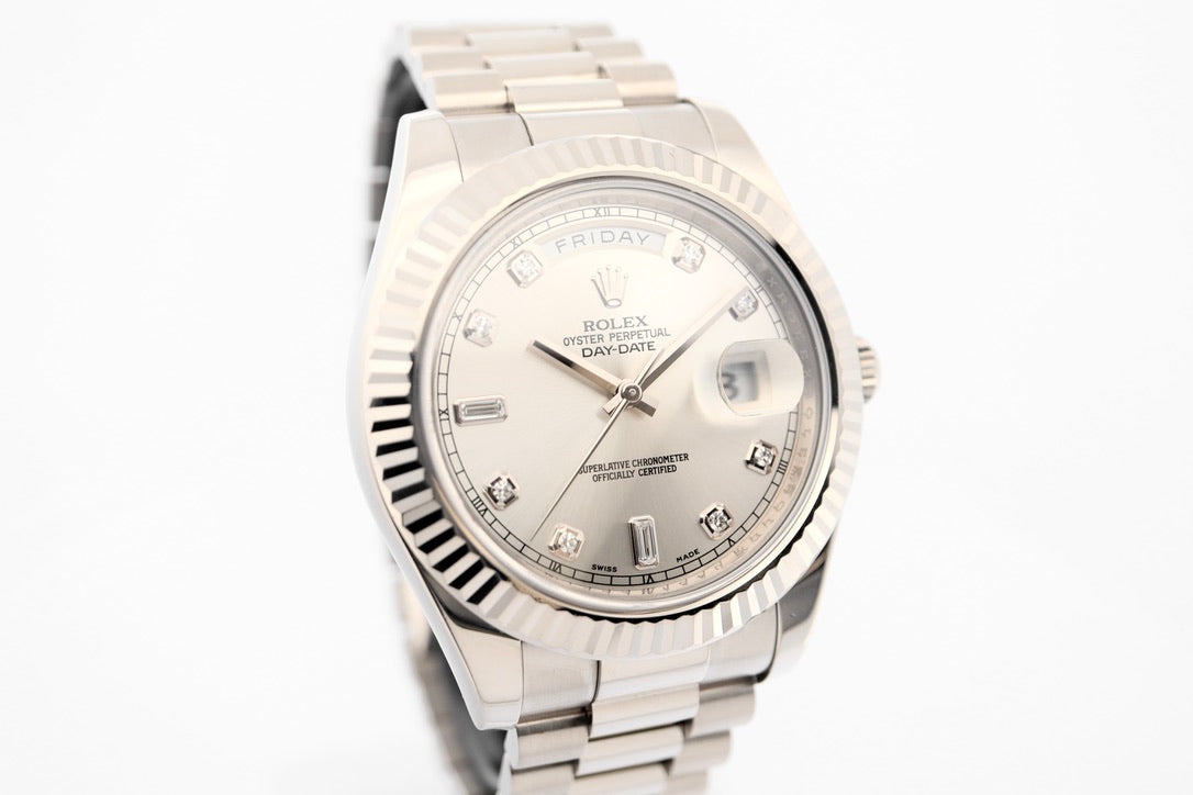 Rolex Day-Date ll White Gold Diamond Dial (2015)