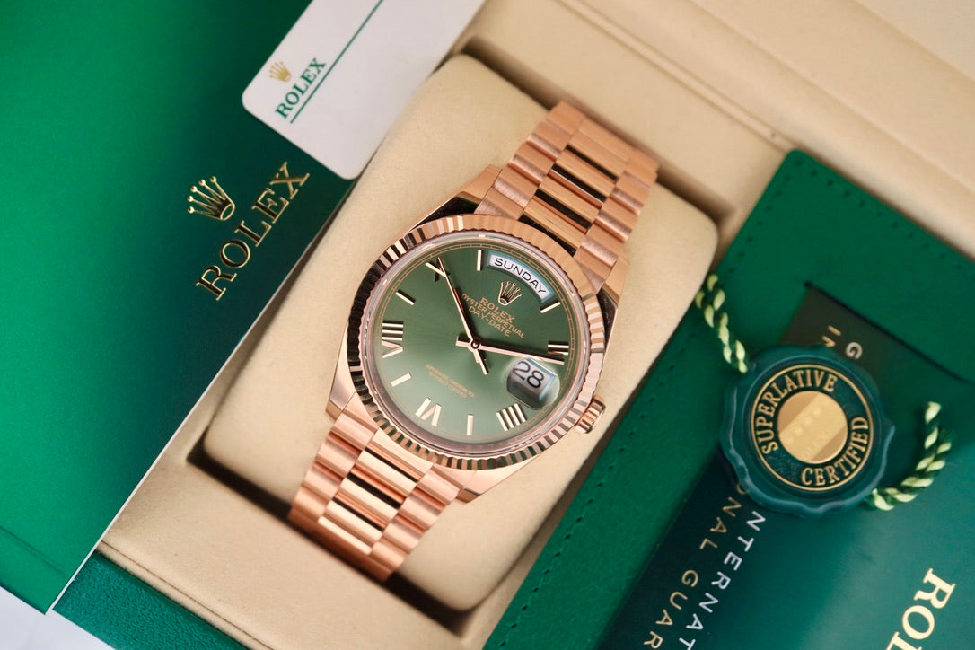 Rolex Day-Date 36 Everose Gold Olive Dial (2026)