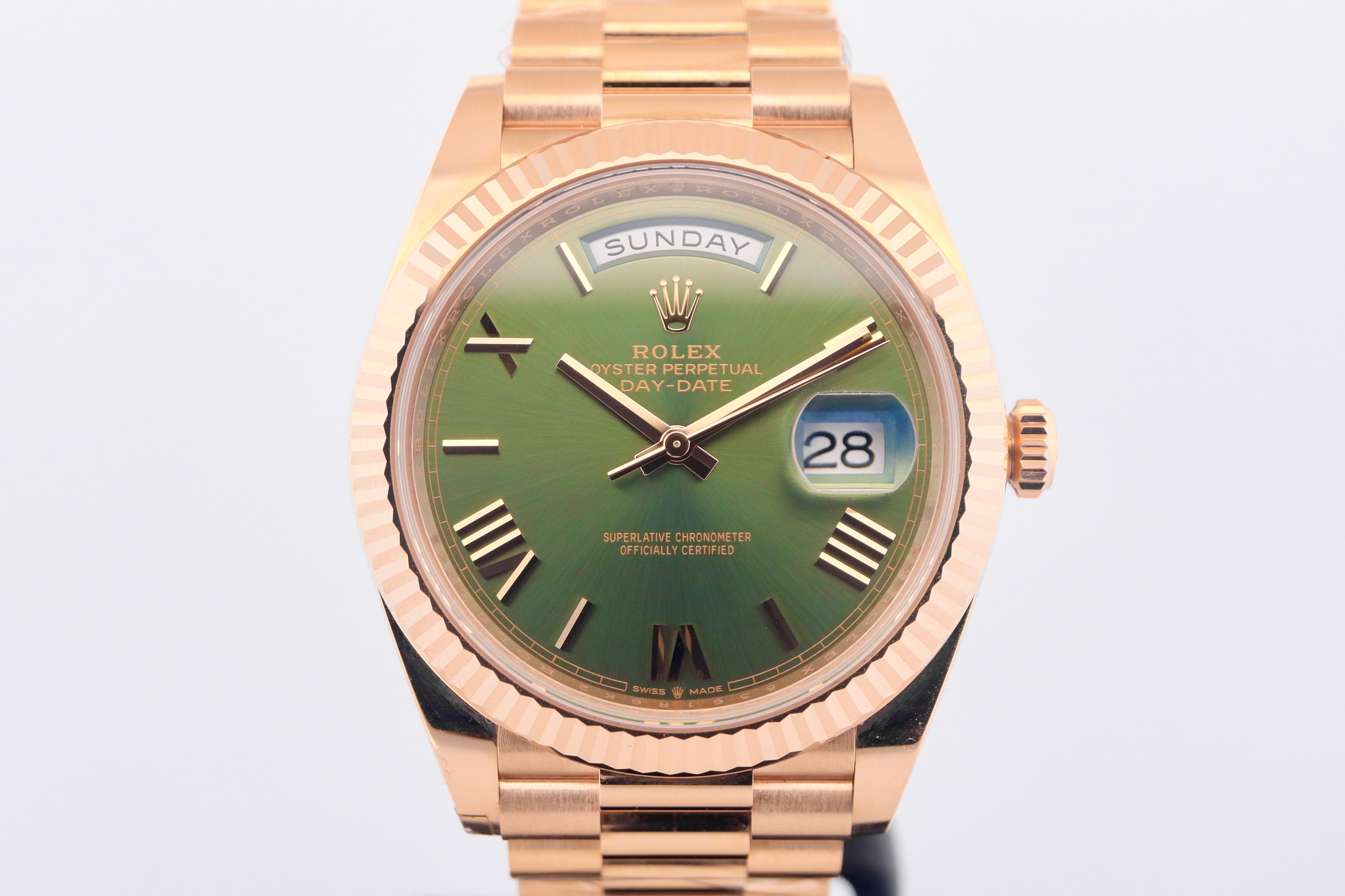 Rolex Day-Date 40 - Olive Green Dial in Everose Gold (2023)