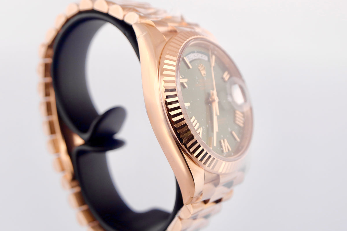 Rolex Day-Date 40 Everose Gold Olive Dial (2023)