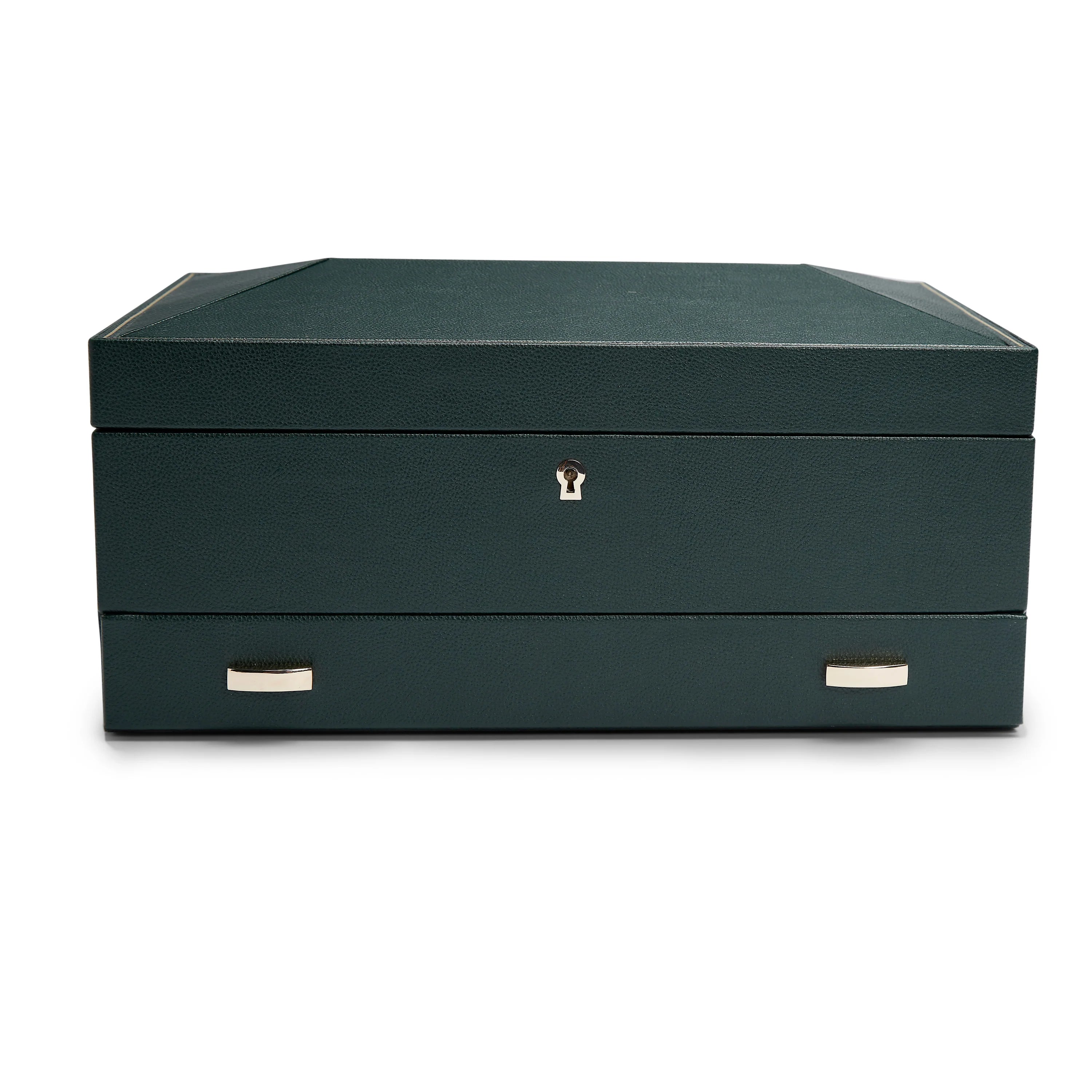 WOLF - British Racing Green 10p Watch Box + Drawer