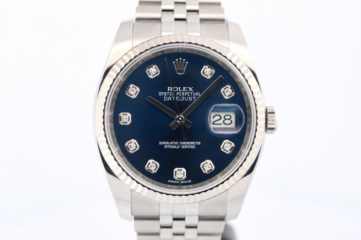 Rolex Datejust 36 Blue Diamond Dial 116234 (2015)