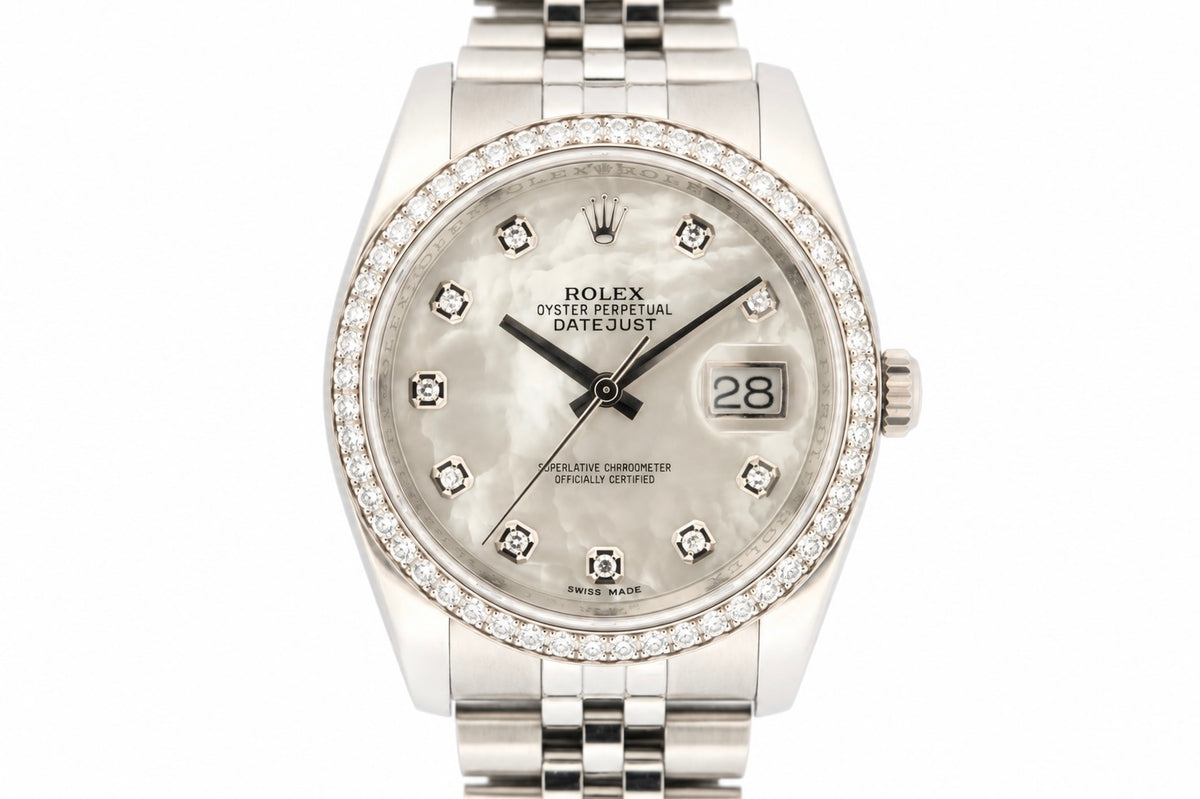 Rolex Datejust 36 Mother of Pearl Dial with Diamonds